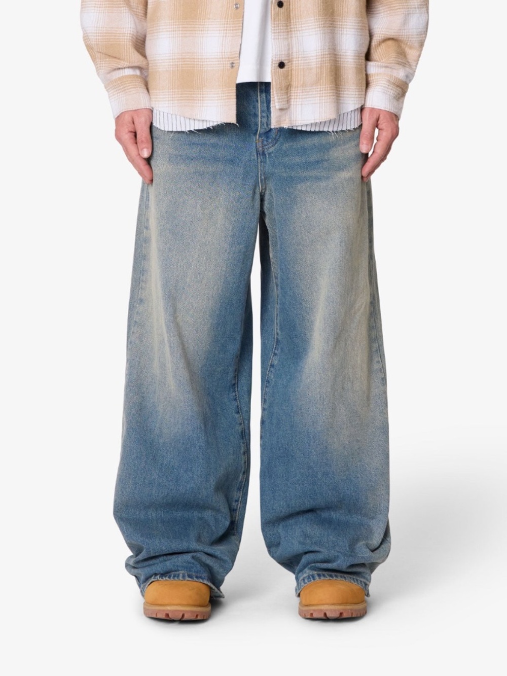mnml Baggy Washed Rave Denim - Medium Blue Size 42Medium Blue / 42